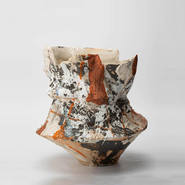 Obrion - 12.6 inch (32cm) Medium Abstract Wabi-Sabi Ceramic Art Decorative Vase Color 2