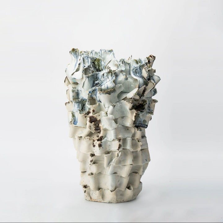 Ruffin - 18.5 inch (47cm) Large Sculptural Decorative Vase in Ruffled Organic Form